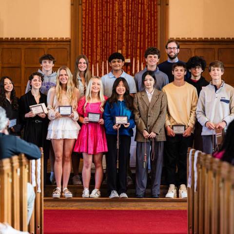 Georgia Private School | Boarding School Near Me | Students recognized at Fine Arts Awards assembly