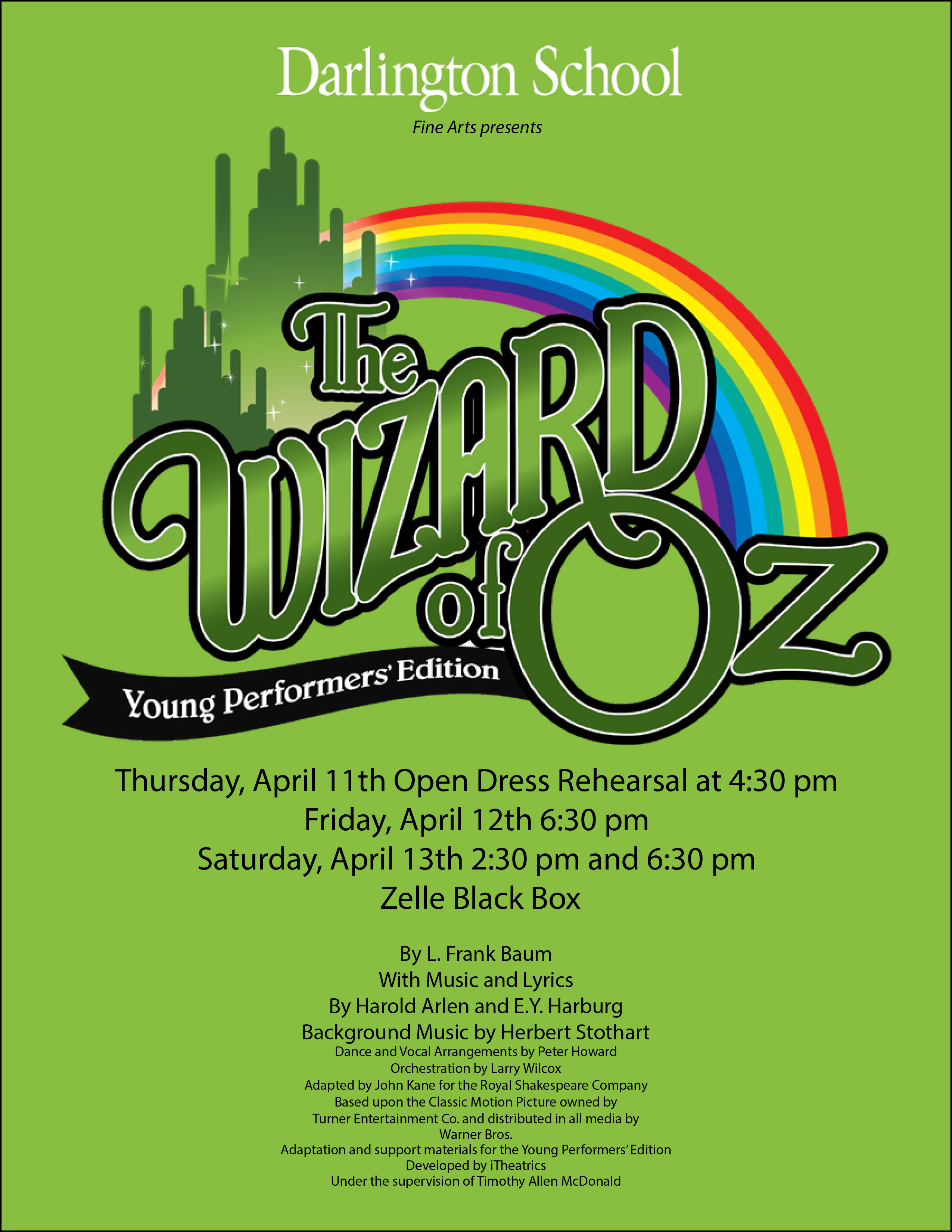Click here to reserve seats for "The Wizard of Oz"