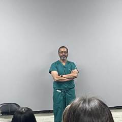 Dr. Himanshu Patel speaks to the HOSA Club