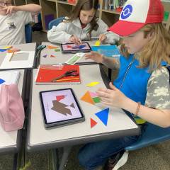 5th Grade Uses Tanagrams to Create Halloween Figures