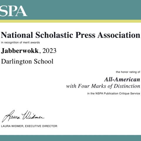 Private Boarding High School | Georgia Boarding Schools | National Scholastic Press Association awards high marks to 2023 Jabberwokk, Inkslinger 