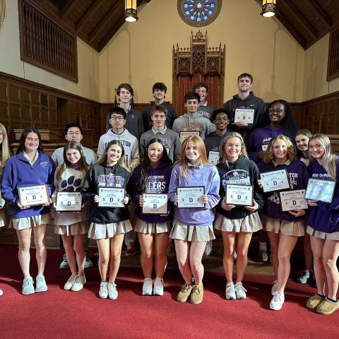 Private Boarding High School | Georgia Boarding Schools | Student-athletes recognized at Fall Sports Assembly