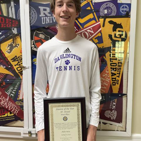 Georgia Private School | Boarding School Near Me | Parsa named Rome Noon Optimist All-Around Student of the Year