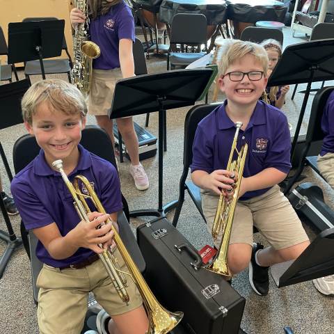Private Day School | Private Boarding Schools in Georgia | 4th Grade Band & Their New Instruments